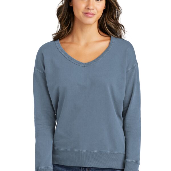 Garment Dyed V Neck Sweatshirt Thumbnail